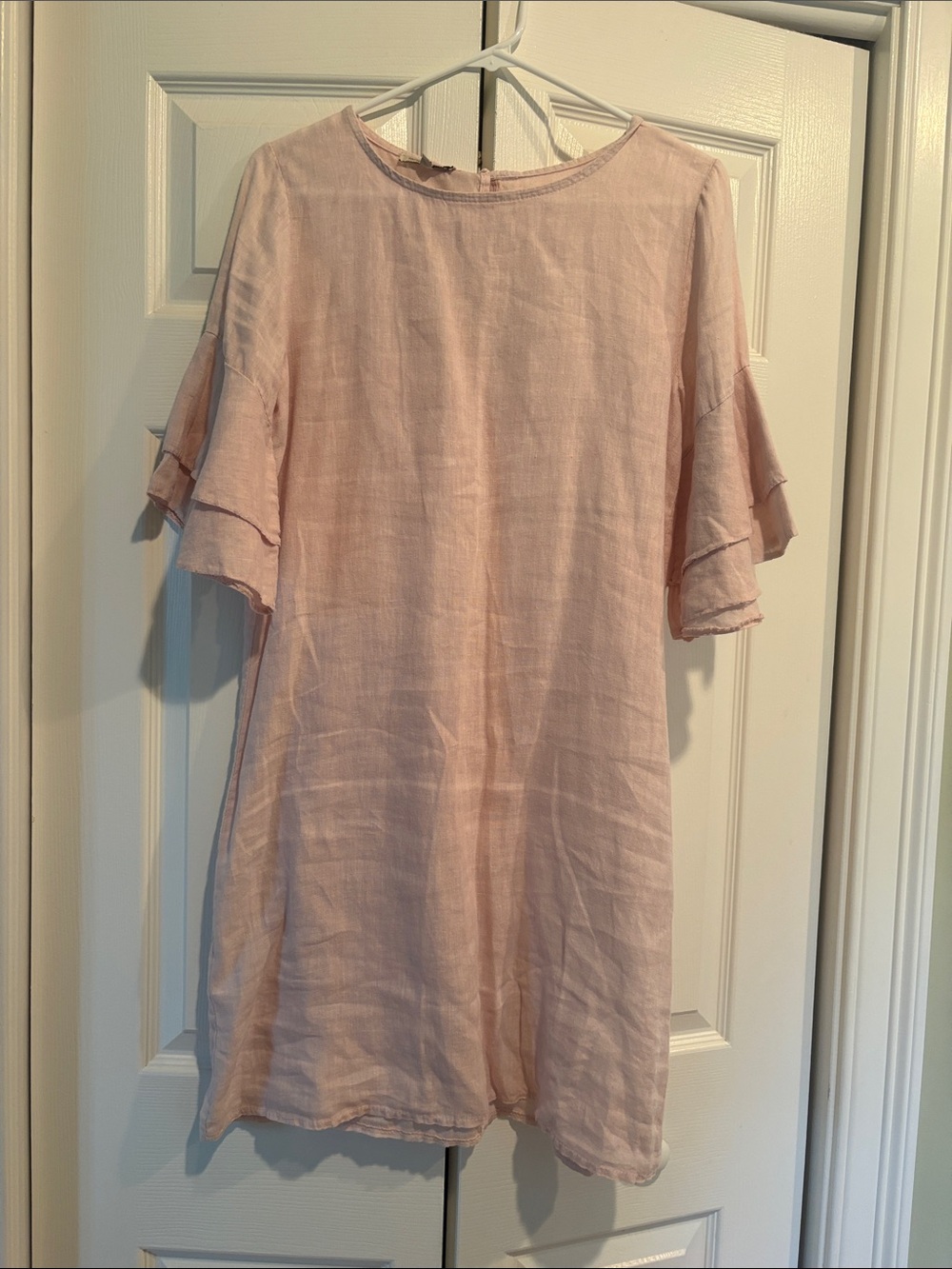 Light Pink Short Sleeve Shift Dress